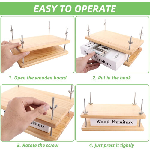 Wooden Book Press A4 29.5x19.5x4.5 cm 3-Layer 2