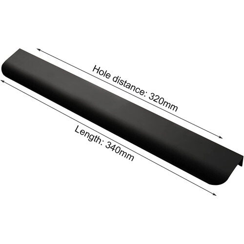 D-Handle Cabinet Pulls Black Aluminum Alloy 12 Pack 2