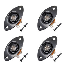 Oval Indented Guitar Jack Plate30 BK Oval Indented Guitar Jack Plate & Socket Black High Quality, 4 Pack