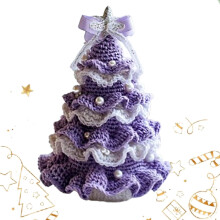 Beginner Crochet Kit Christmas Tree Decoration Set with Bow