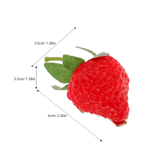 Strawberry-shaped plastic hair clip red 1 pack 1