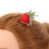 Strawberry-shaped plastic hair clip red 1 pack 8
