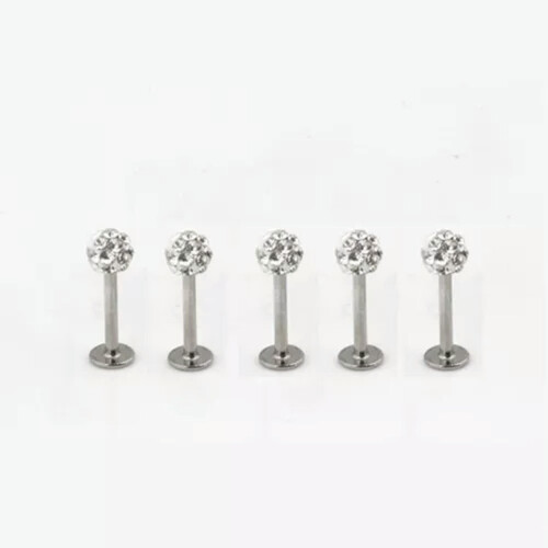 Labret Bar Lip Stud Surgical Steel 10 PCS 16G 8mm 2
