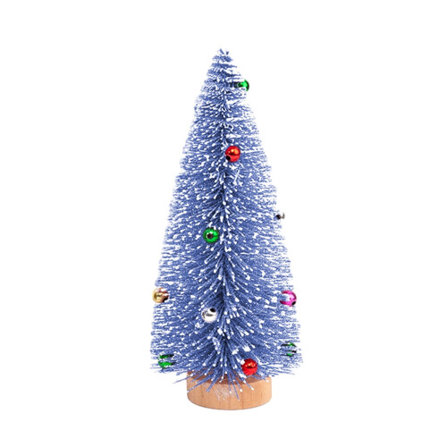 Mini Desktop Christmas Tree with Pink Ornaments 12 inches