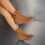 Women's Ankle Boots Round Toe Flocking Brown Size 6 4