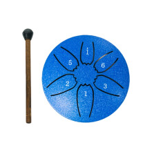 Rain Drum Outdoor 3 Inch 6-Note Mini Steel Tongue Drum Blue