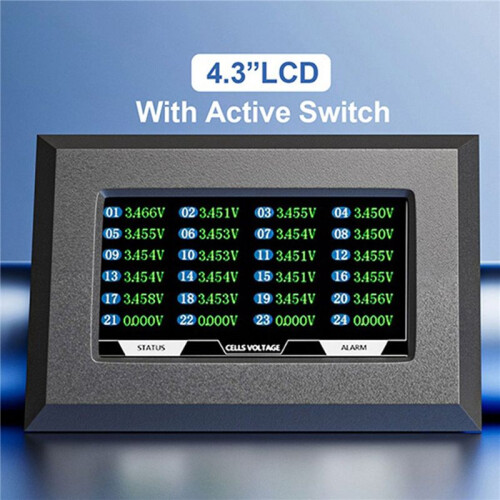 3X Accessoire BMS ÉCran D'Affichage LCD de 4,3 Pouces avec Moniteur de Commutation Actif pour JK  BMS 2