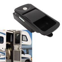 Zinc Alloy RV Door Lock Handle with 2 Keys for Yacht, Flush Mount Black 6.2 X 3in