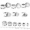 Rhinestone Stainless Steel Ear Tunnels Plugs 1 Pair 6