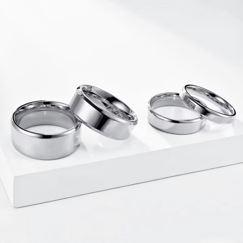 Stainless Steel Couple Engagement Ring 4mm Silver Size 7 2