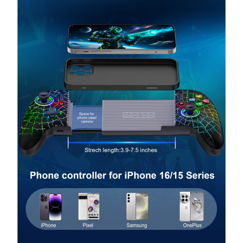 Hall Joystick Wireless Gaming Controller for iPhone/Android/ Halloween gifts 2