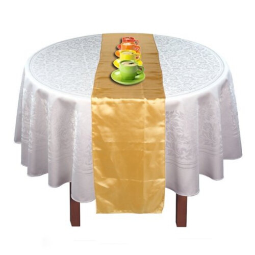 Runner Table Cloth Centre In Satin Gold 30 * 275 cm 1
