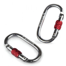 Oval Locking Steel Carabiner 4.33 inch Heavy Duty Pack of 2