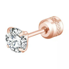 Women's Earrings Delicate Studs Rose Gold 5mm Zircon