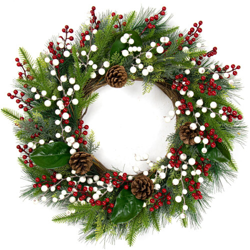 Artificial Red Berry Stems with Holly 32-Pack 2