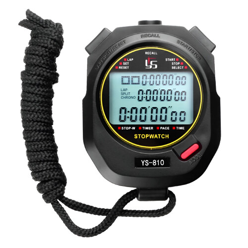 Digital Stopwatch Chronograph Black with 10 Tracks