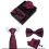Men's Tie Lapel Set Woven Pocket Square Cufflinks 3