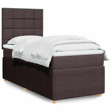 vidaXL Boxspringbett mit Matratze Dunkelbraun 90x200 cm Stoff