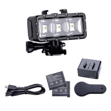 Suptig Waterproof High Power Dimmable Dual Battery Fill Night Diving Underwater Light for Hero Akaso, Osmo, Insta 360
