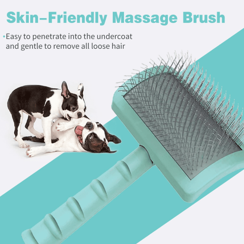 Dog Brush Stiff Bristles Extra Long Needles Green 1