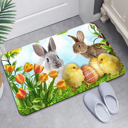 Easter Bunny Egg Decorated Carpet Cloth 2