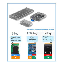 Abnehmbares M.2 NVMe SSD-Gehäuse, M.2 auf USB 3.2 Typ-A Adapter, Externes NVMe SSD-Gehäuse, Laptop-Zubehör, Transparent