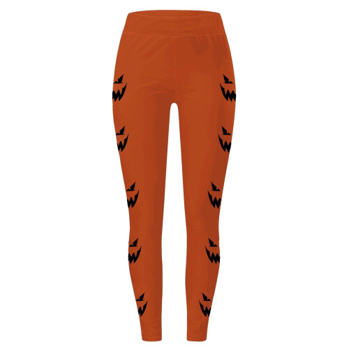 Women's Halloween Leggings Orange M 2