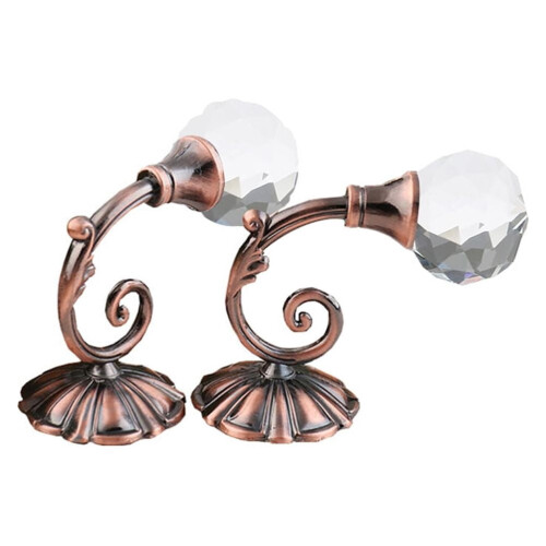 Vintage Rose Gold Crystal Curtain Holdbacks 2-Pack