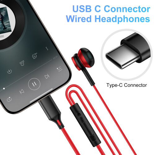 USB-C Wired Headphones with Mic 2 Pack 2