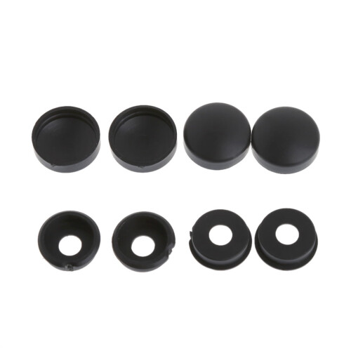Black License Plate Frame Mounting Screws Set 8 pcs 2