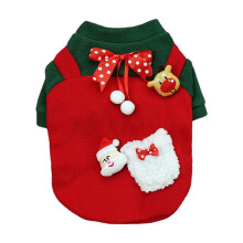 3D Santa Reindeer Dog Christmas Sweater Red Green Small