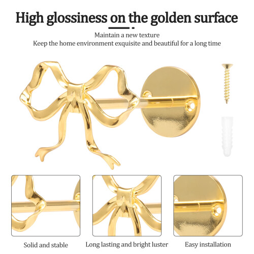 Curtain Holdbacks Metal Bow Wall Mounted 2 Pcs 1