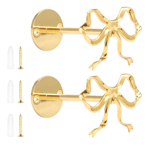 Curtain Holdbacks Metal Bow Wall Mounted 2 Pcs 2