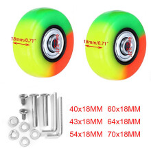 Luggage Caster Wheels Rubber Metal 360 Swivel 2 Sets