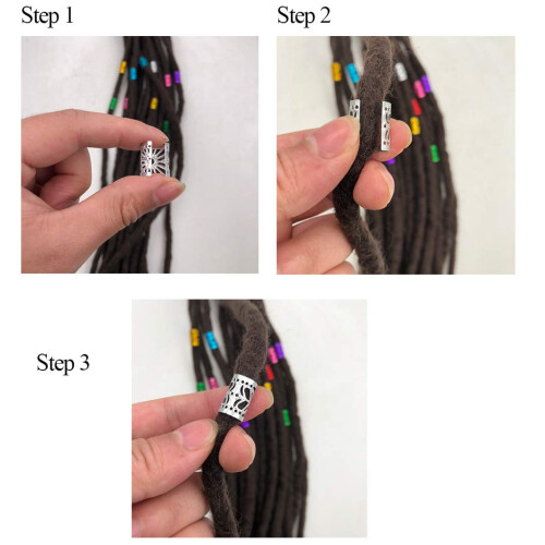 Dreadlock Beads Aluminum Multicolor 170 Pieces 2