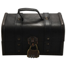 2X Retro Treasure Chest Vintage Wooden Storage Box Antique Style Jewelry Organizer for Wardrobe Jewelry Box Trinket Box