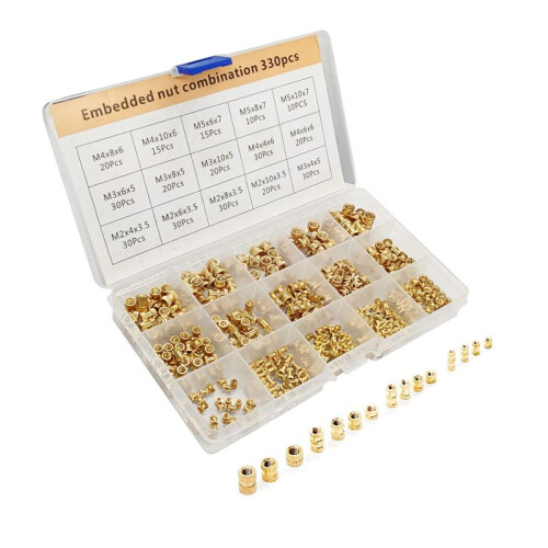 660 Pcs Brass Threaded Insert Nuts M2 M3 M4 M5 Female Thread Knurled Nut Inserts Embedment Nut for 3D Printing Part 1