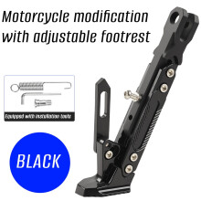 Black Adjustable Motorcycle Kickstand Heavy-Duty Side Stand