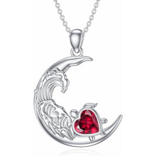 Ocean Turtle Birthstone Necklace for Women