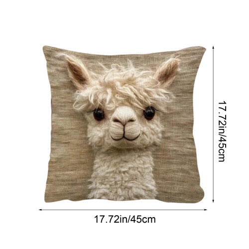 Alpaca Print Pillow Cover 18x18in 1