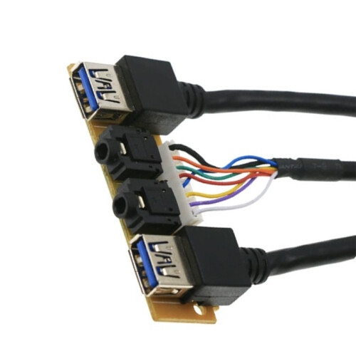 60cm Front Case Panel USB3.0+USB3.0+HD Audio Jack  I/O Board+Internal Wire USB Bezel  DIY Case Extension 1