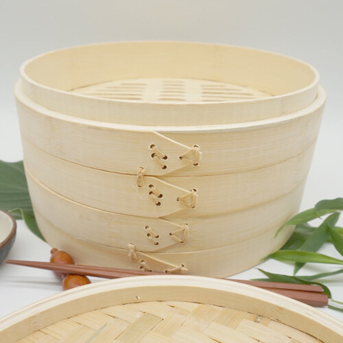 Bamboo Kitchen Steamer Basket for Chinese Dumplings 2
