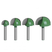 Tungsten Steel Router Bit Round Nose 4 pcs 6mm Shank