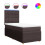 VidaXL vidaXL Boxspringbett mit Matratze Dunkelbraun 90x200 cm Stoff 2