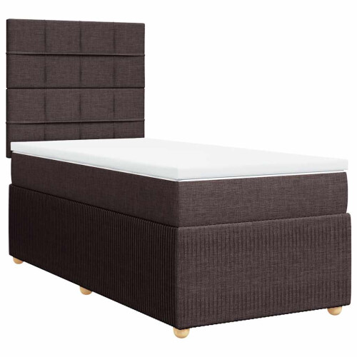 VidaXL vidaXL Boxspringbett mit Matratze Dunkelbraun 90x200 cm Stoff 2