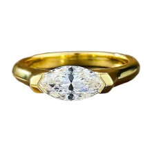 Marquise Moissanite Ring in 925 Sterling Silver