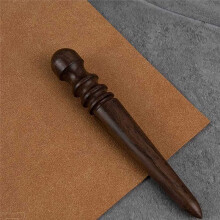 2X Leather Burnisher Tool Ebony Wood Leather Burnisher Tapered Wooden Sticker Polished Grinding with 4 Grooves