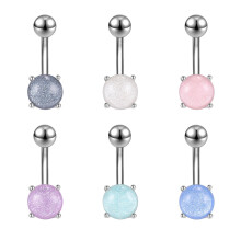 Acrylic Belly Button Rings 14G Banana Barbell 6 Pcs