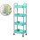 4-Tier Kitchen Storage Cart with Armrests and Casters Green 1