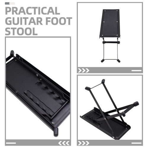 HOMEMAXS Guitar Foot Stool Heavy Duty Foldable Black 1